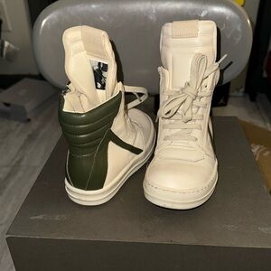 Rick Owens Kids Sneakers in Cream and Green